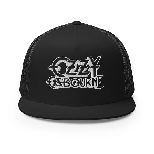 MerchMoment Ozzy Osborne White Logo Embroidered Trucker Hat [Apparel]