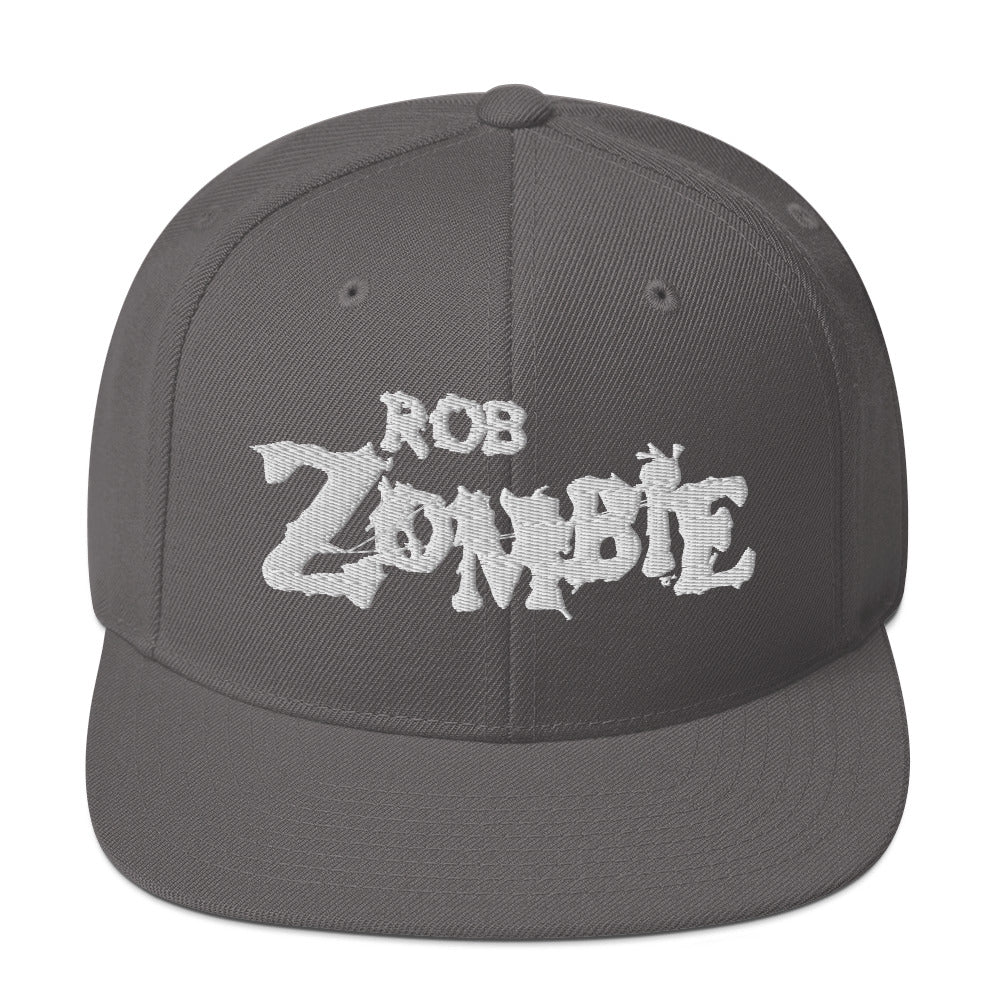 MerchMoment Rob Zombie Classic Logo Grey Embroidered Snap Back Hat [Apparel]