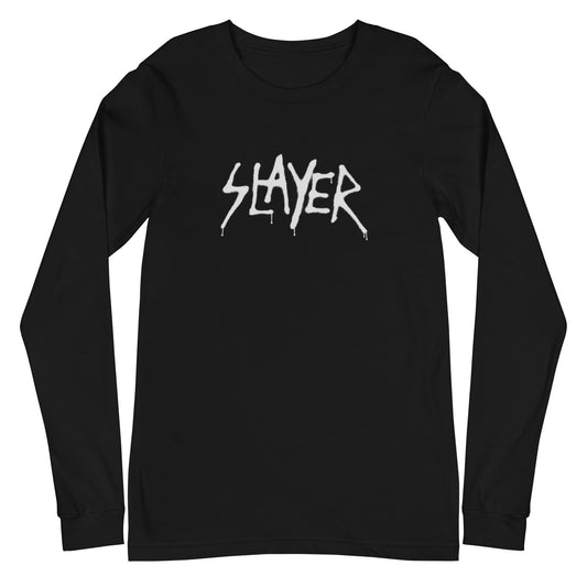 MerchMoment Slayer - White Drip Logo Long Sleeve T-Shirt [Apparel]