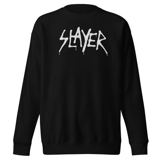 MerchMoment Slayer - White Drip Logo Sweatshirt [Apparel]