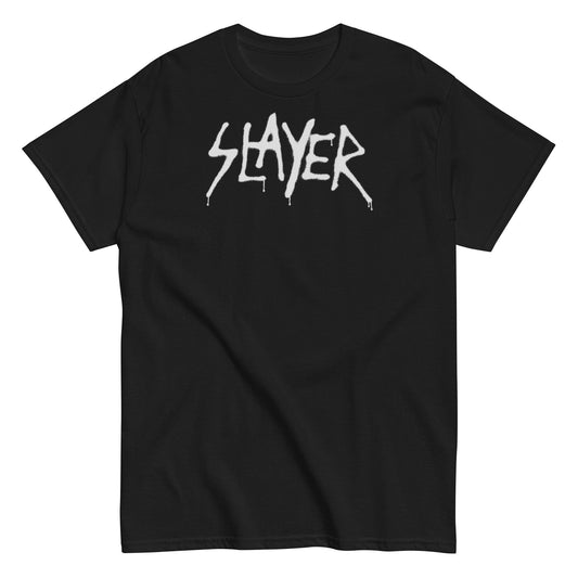 MerchMoment Slayer - White Drip Logo T-Shirt [Apparel]