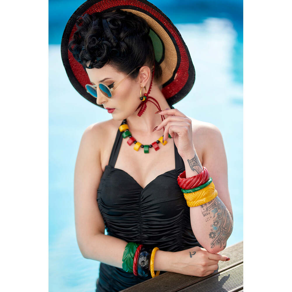 Midi Forest Heavy Carve Fakelite Medium Bangle by Splendette