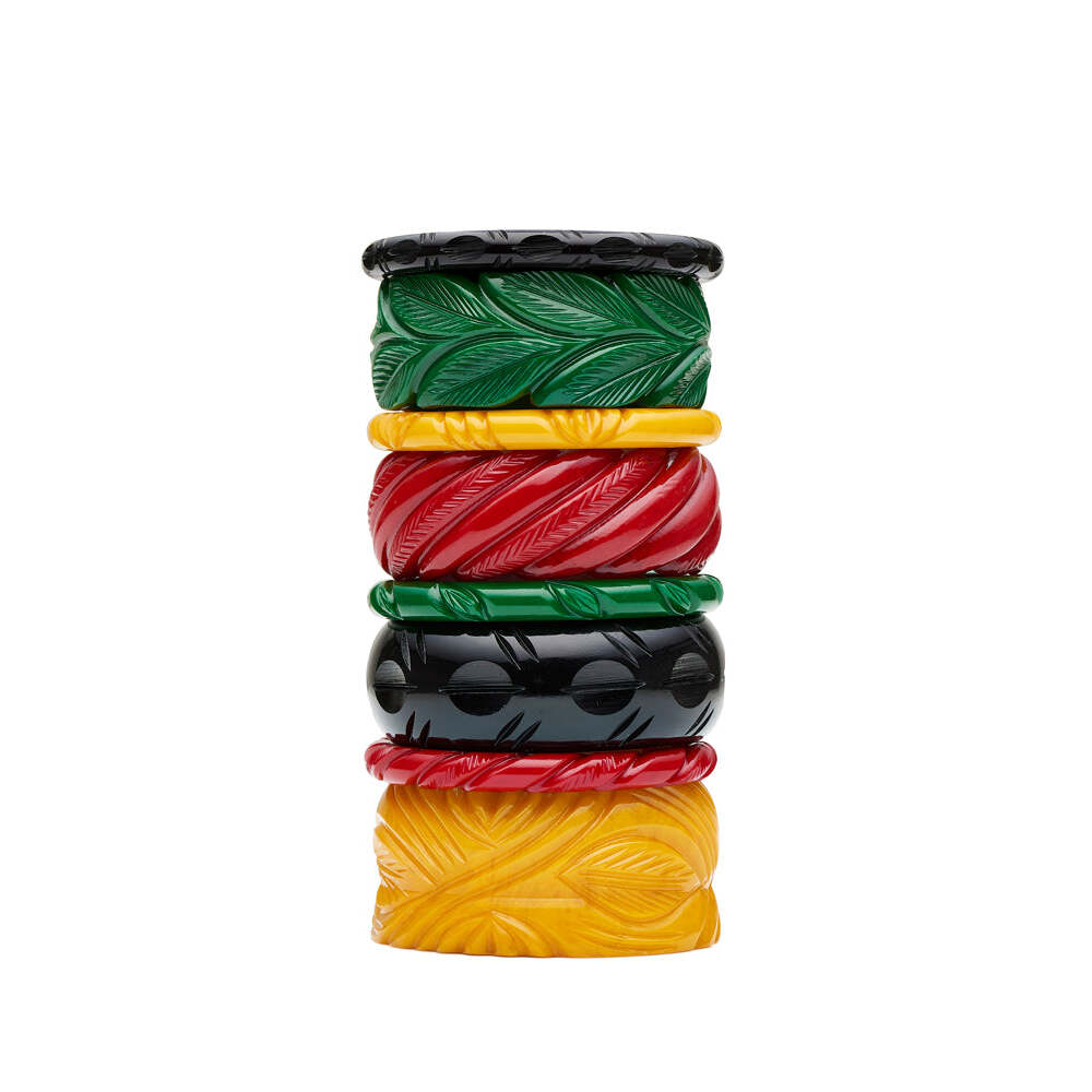 Midi Forest Heavy Carve Fakelite Medium Bangle by Splendette