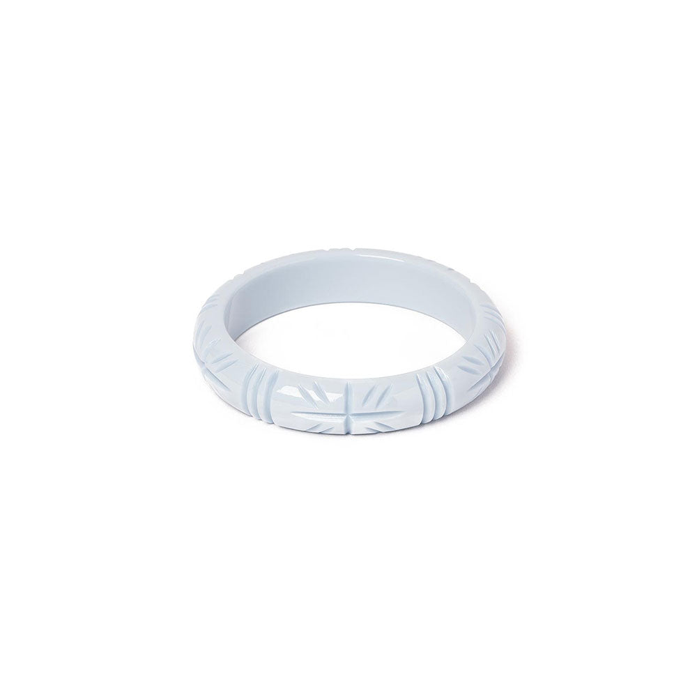 Midi Powder Blue Heavy Carve Bangle by Splendette - MEDIUM