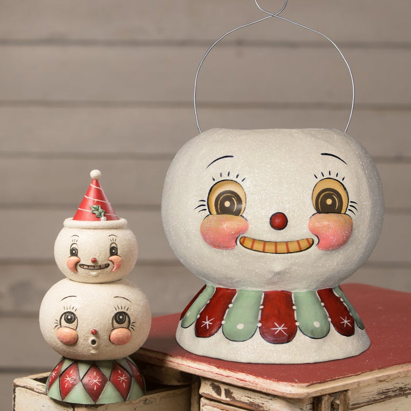Minty Beau Snow Glow Lantern Bucket by Johanna Parker for Bethany Lowe Designs