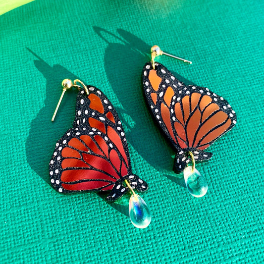 Garden Queen Acrylic Monarch Earrings