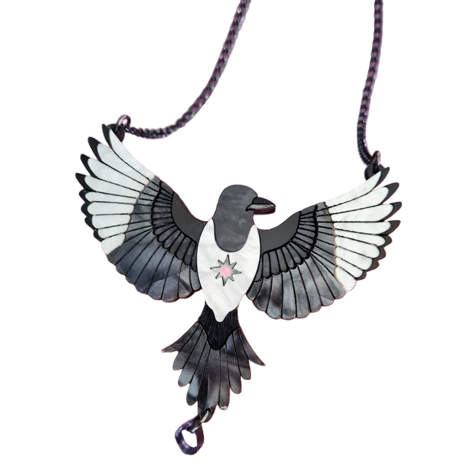 Mystic Magpie Brooch by Cherryloco