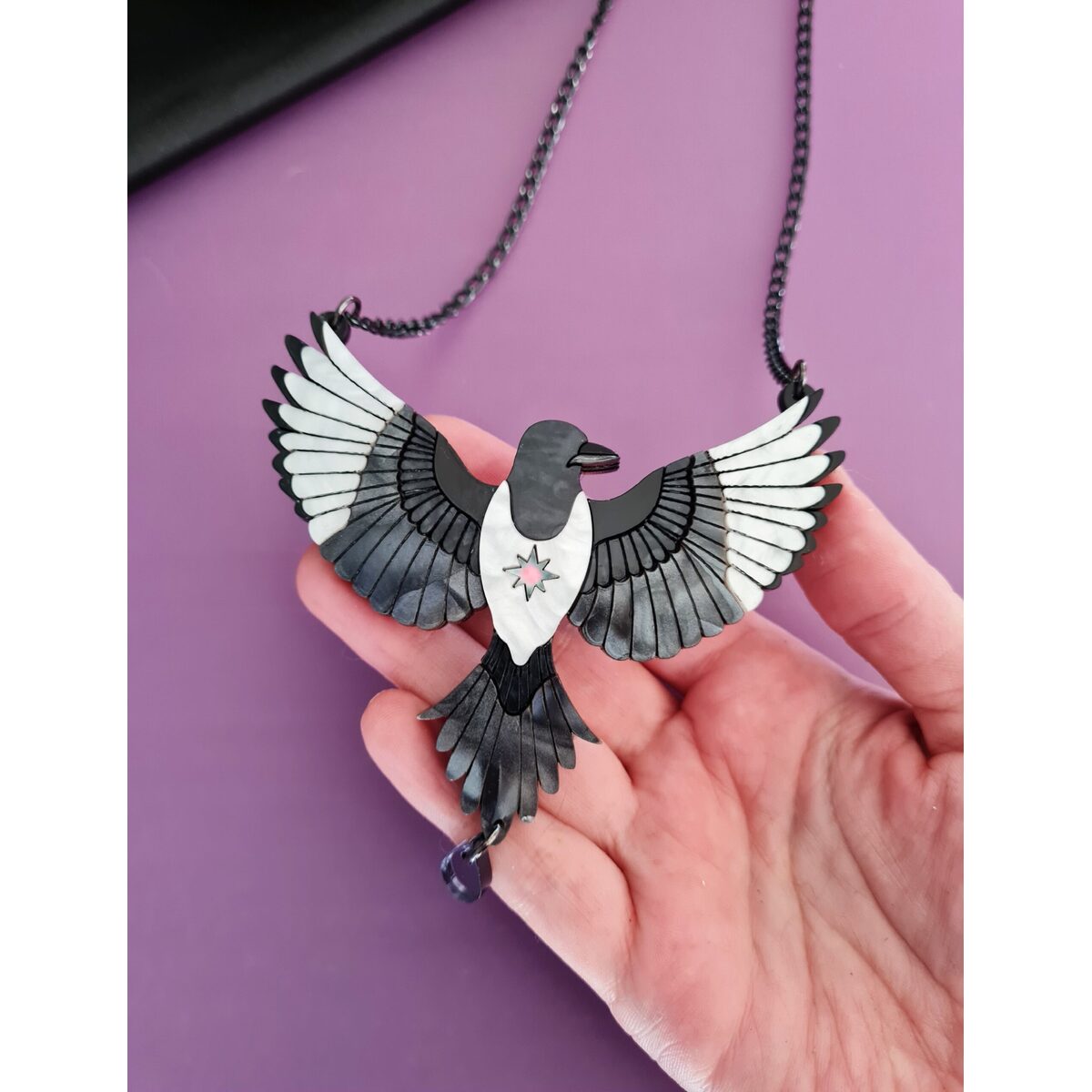 Mystic Magpie Brooch by Cherryloco