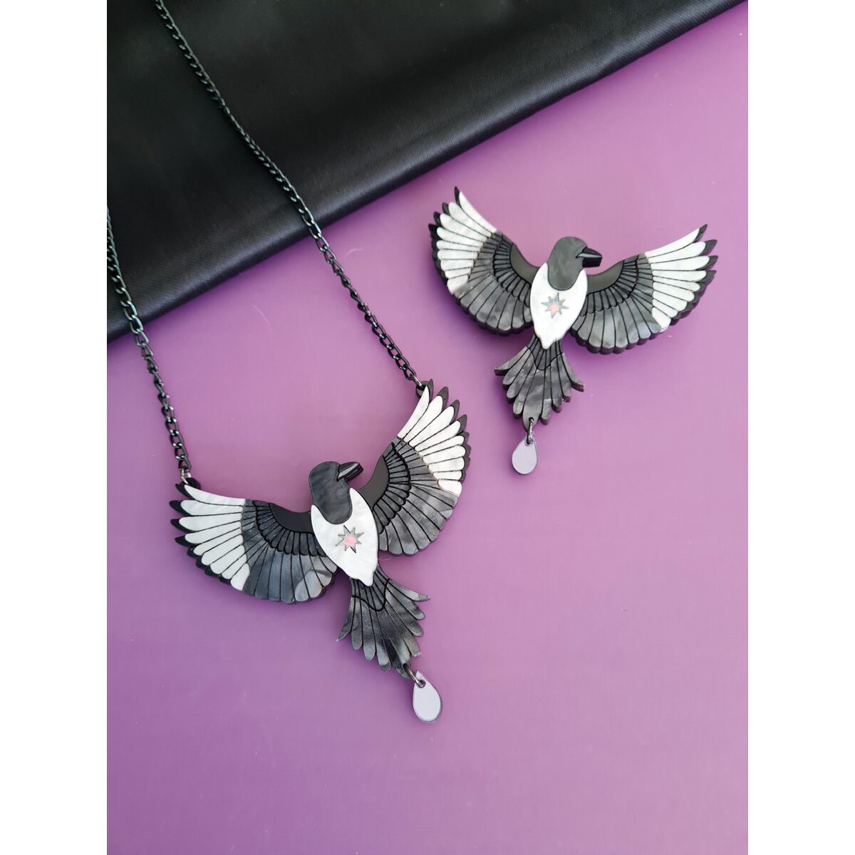 Mystic Magpie Brooch by Cherryloco