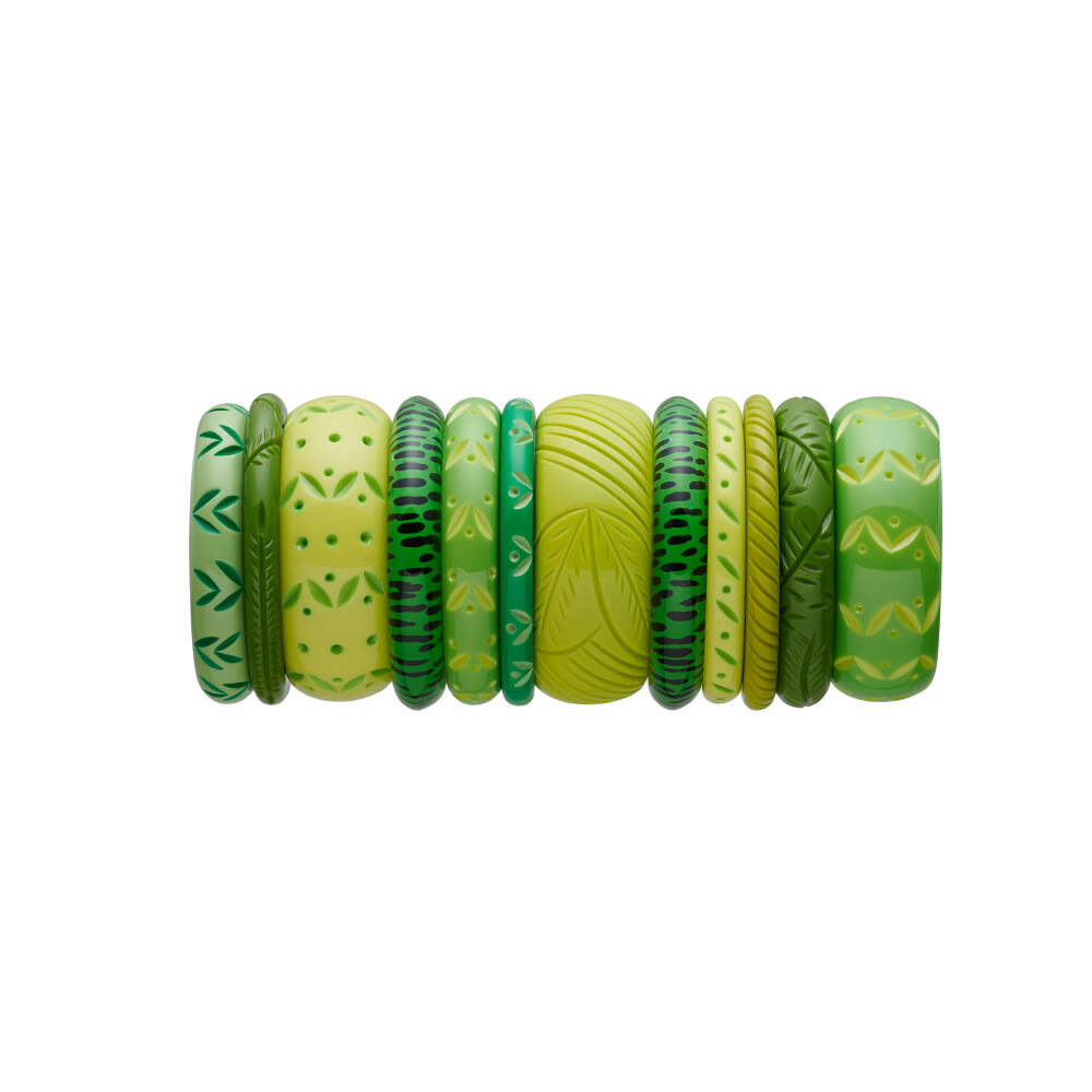 Narrow Chartreuse Fakelite Medium Bangle by Splendette