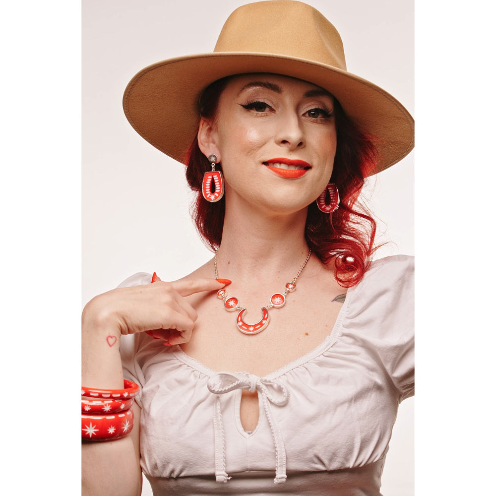Narrow Necktie Red Bangle by Splendette - MEDIUM