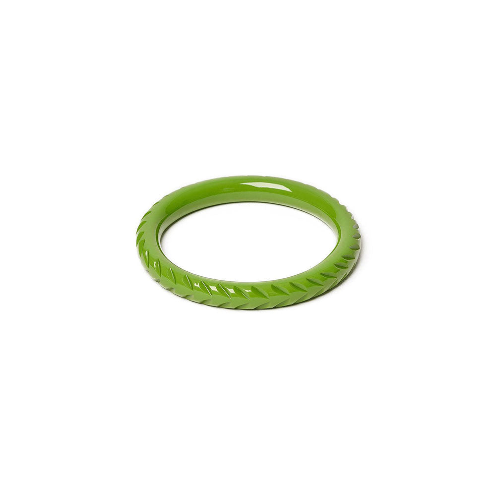 Narrow Palm Heavy Carve Bangle by Splendette - MEDIUM