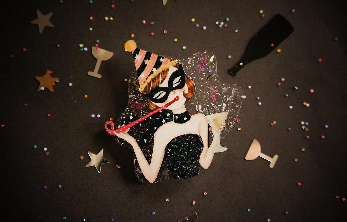 New Years Eve Party Brooch by Laliblue