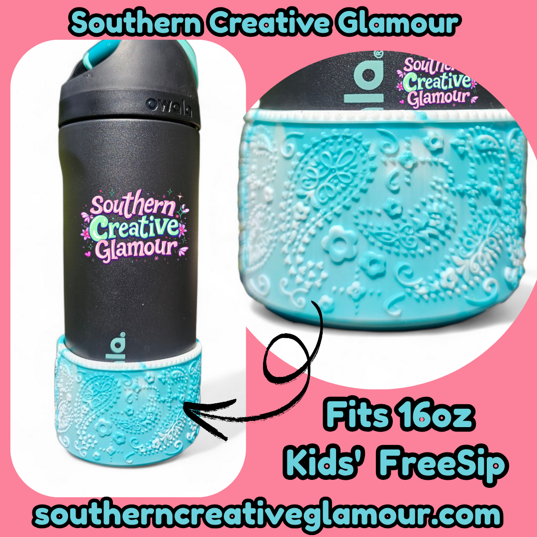 Princess Paisley Silicone Tumbler Boot | Metallic Pink Dusk Shimmer