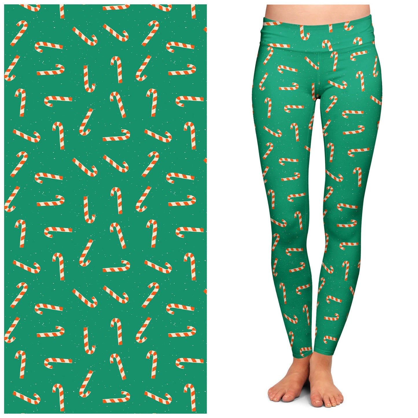 "Peppermint Twist" Buttery Soft Leggings by Lipstick & Chrome