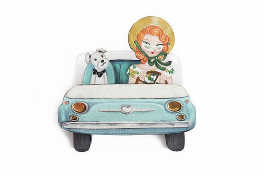 Pinup Car Ride Convertible Brooch & Necklace by Laliblue