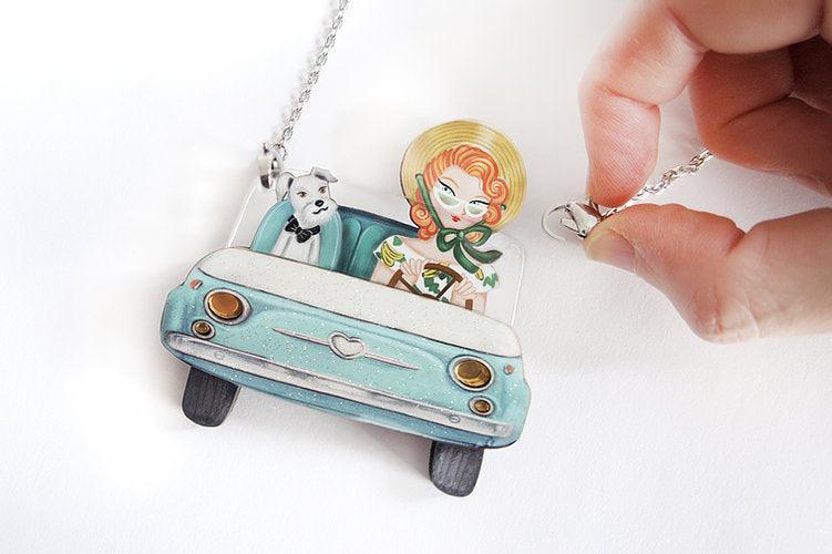 Pinup Car Ride Convertible Brooch & Necklace by Laliblue