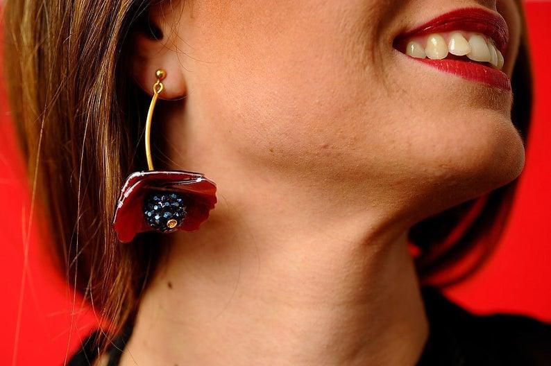 Poppies Earrings by Laliblue
