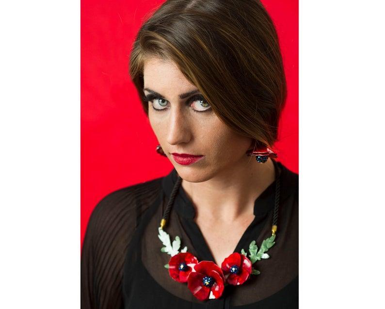 Poppies Necklace by Laliblue