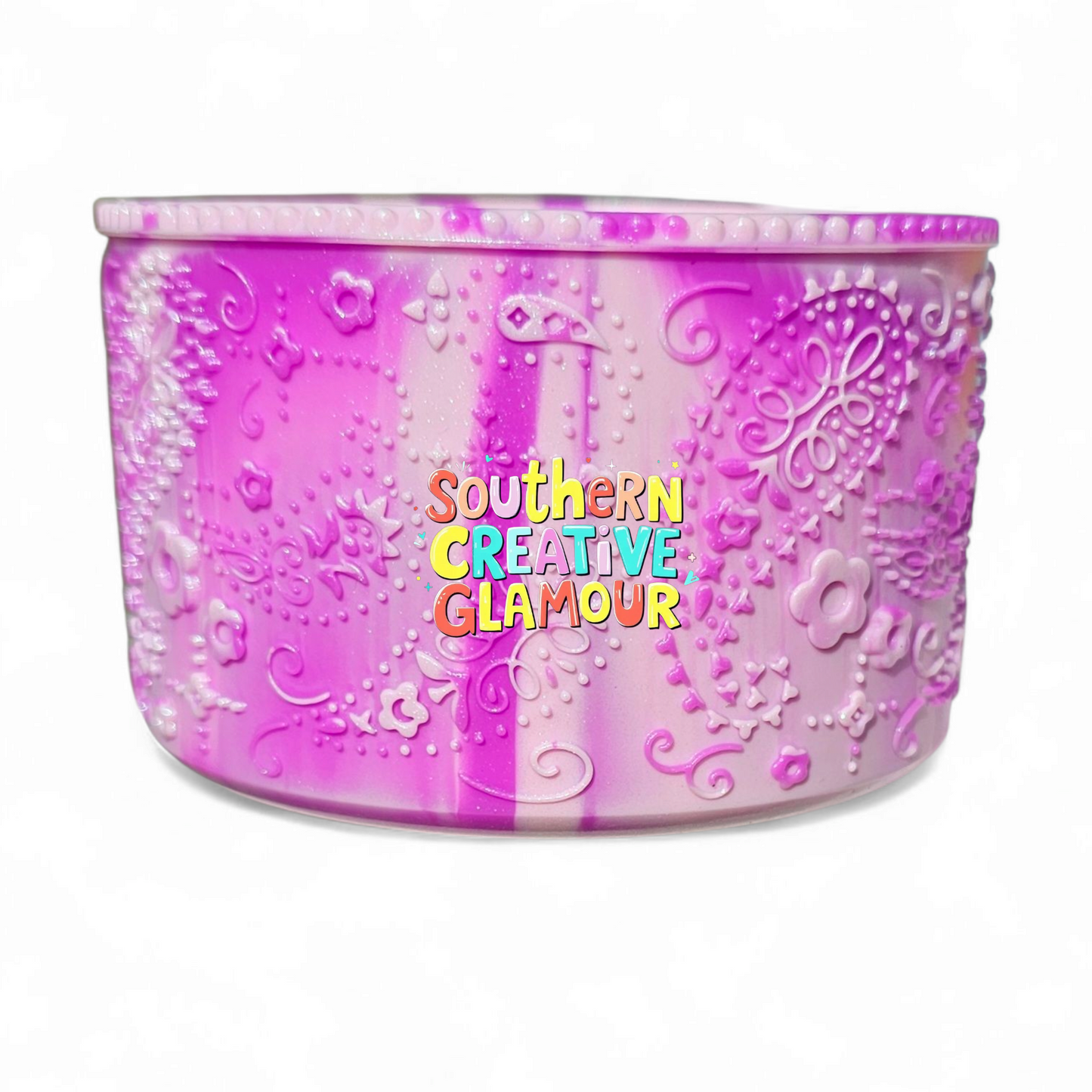 Princess Paisley Silicone Tumbler Boot | Purple Swirl Shimmer