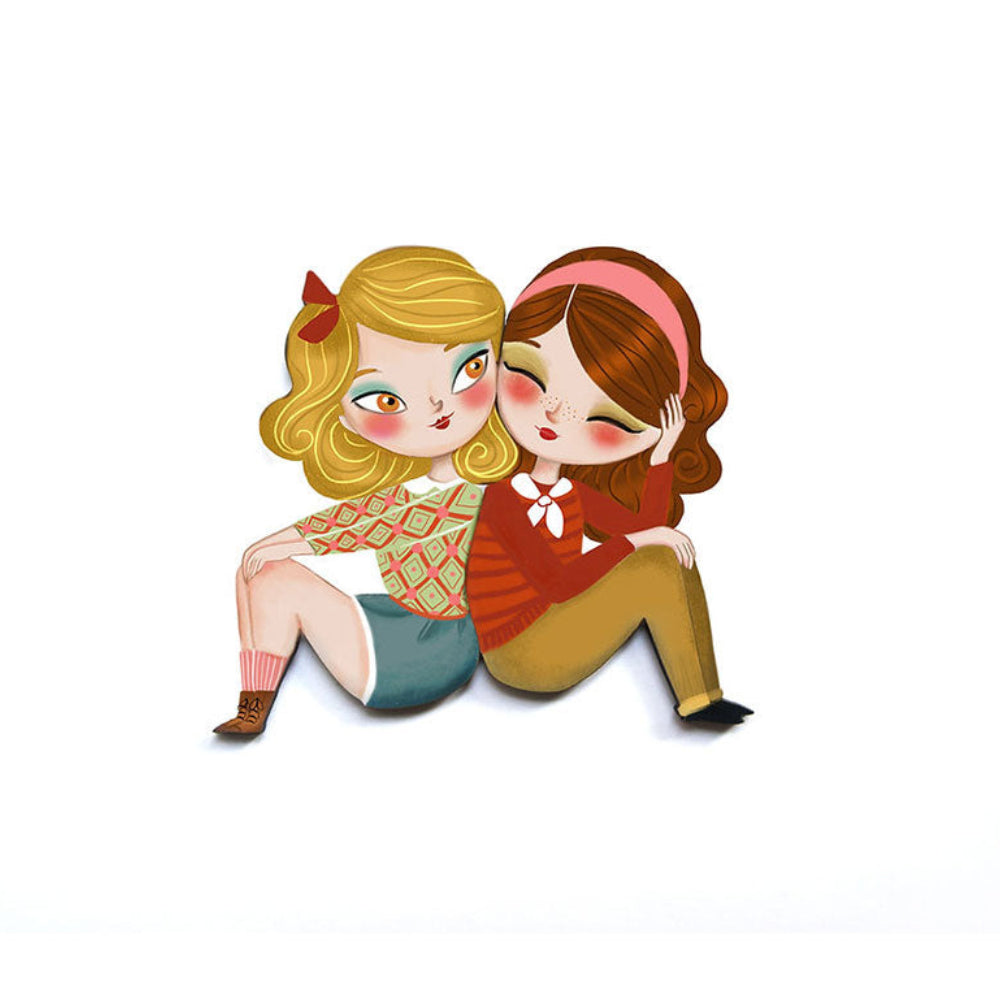 Puzzle with blonde girl brooch by Laliblue