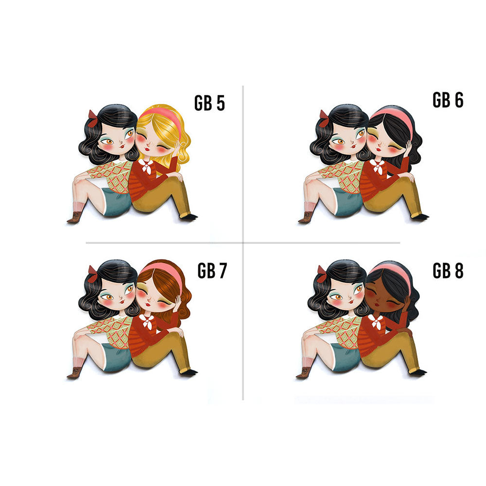 Puzzle with brunette girl brooch by Laliblue