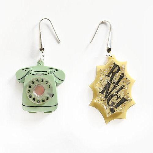 Retro Telephone Earrings by Laliblue