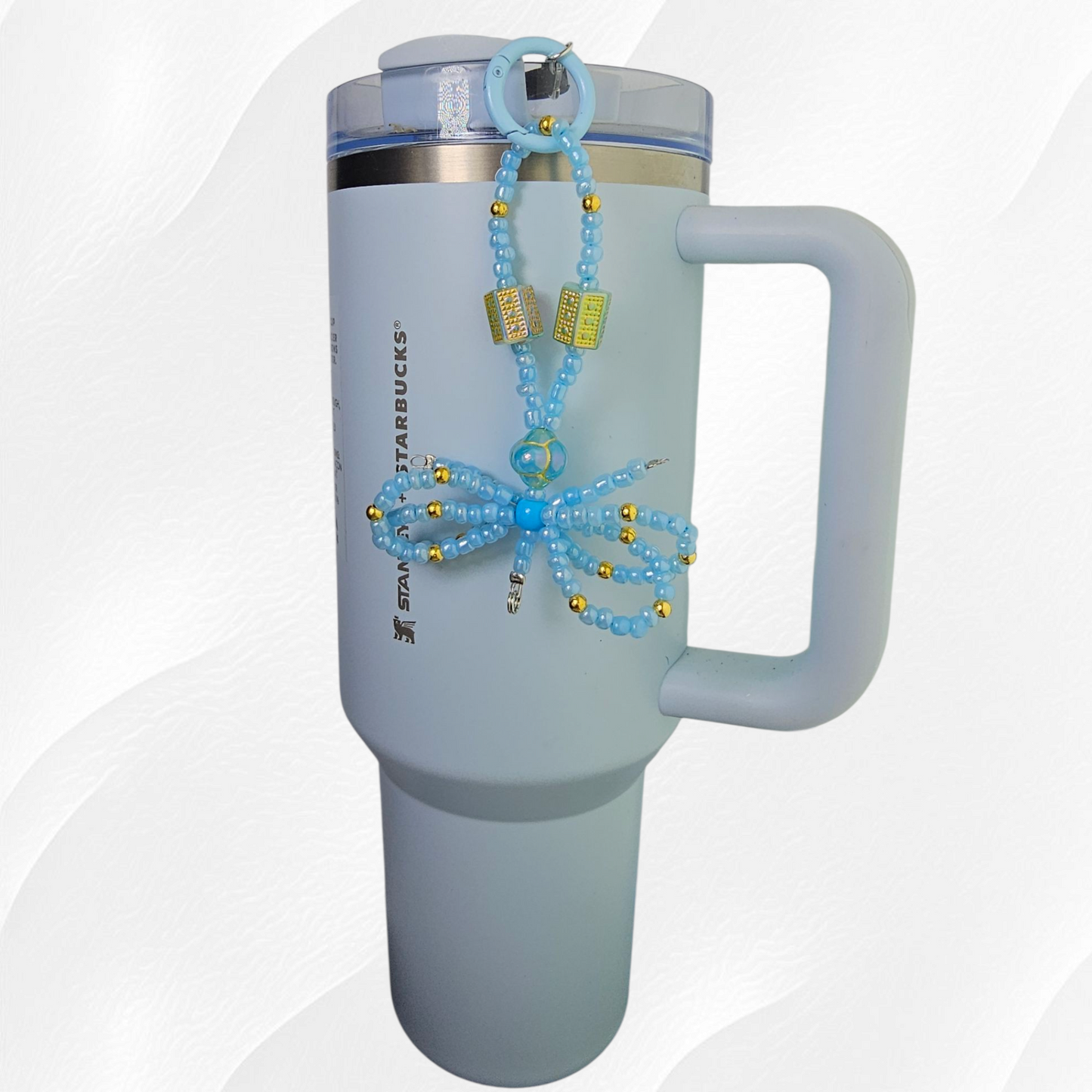 Egyptian Beaded Ribbon Bow Tumbler Straw Charm