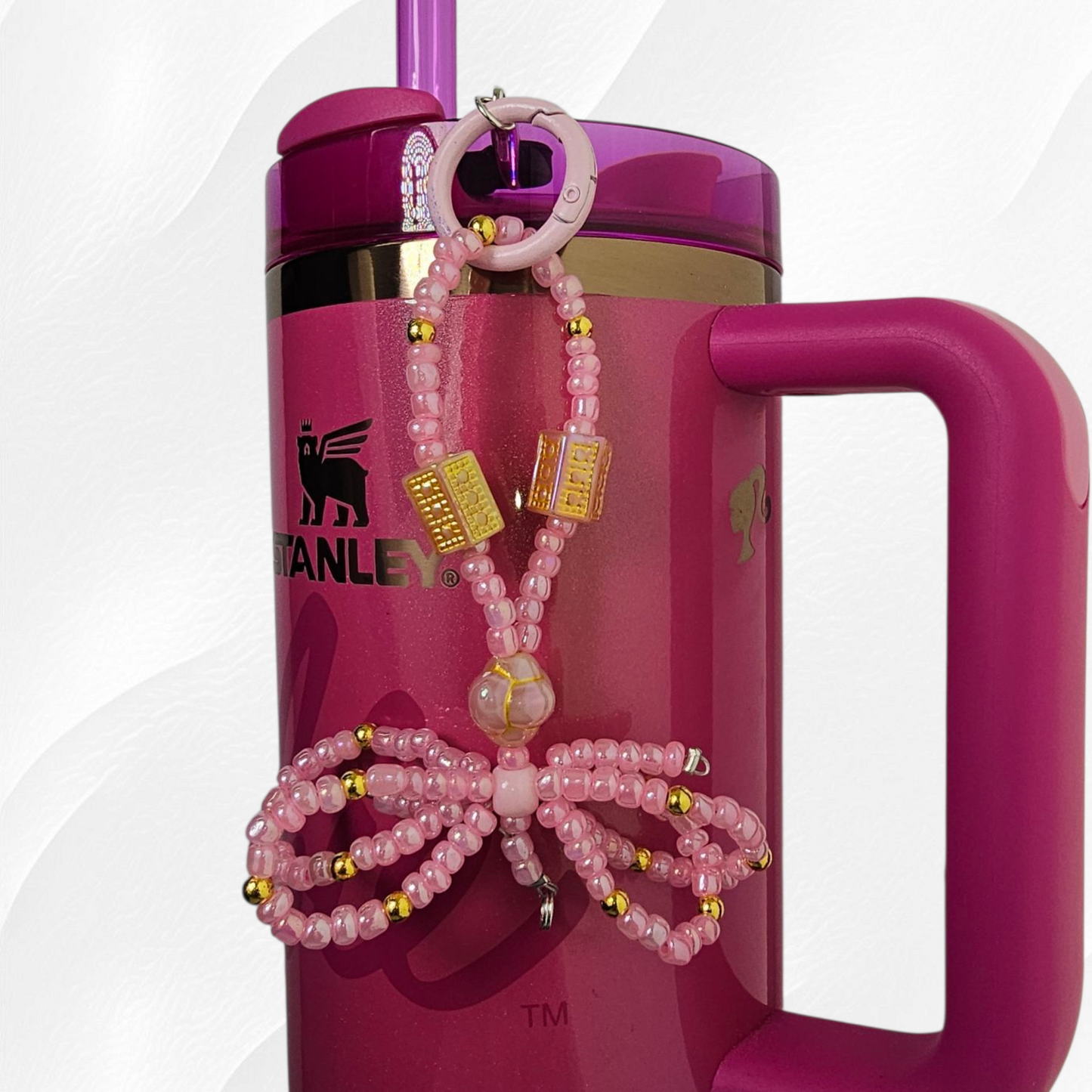 Egyptian Beaded Ribbon Bow Tumbler Straw Charm