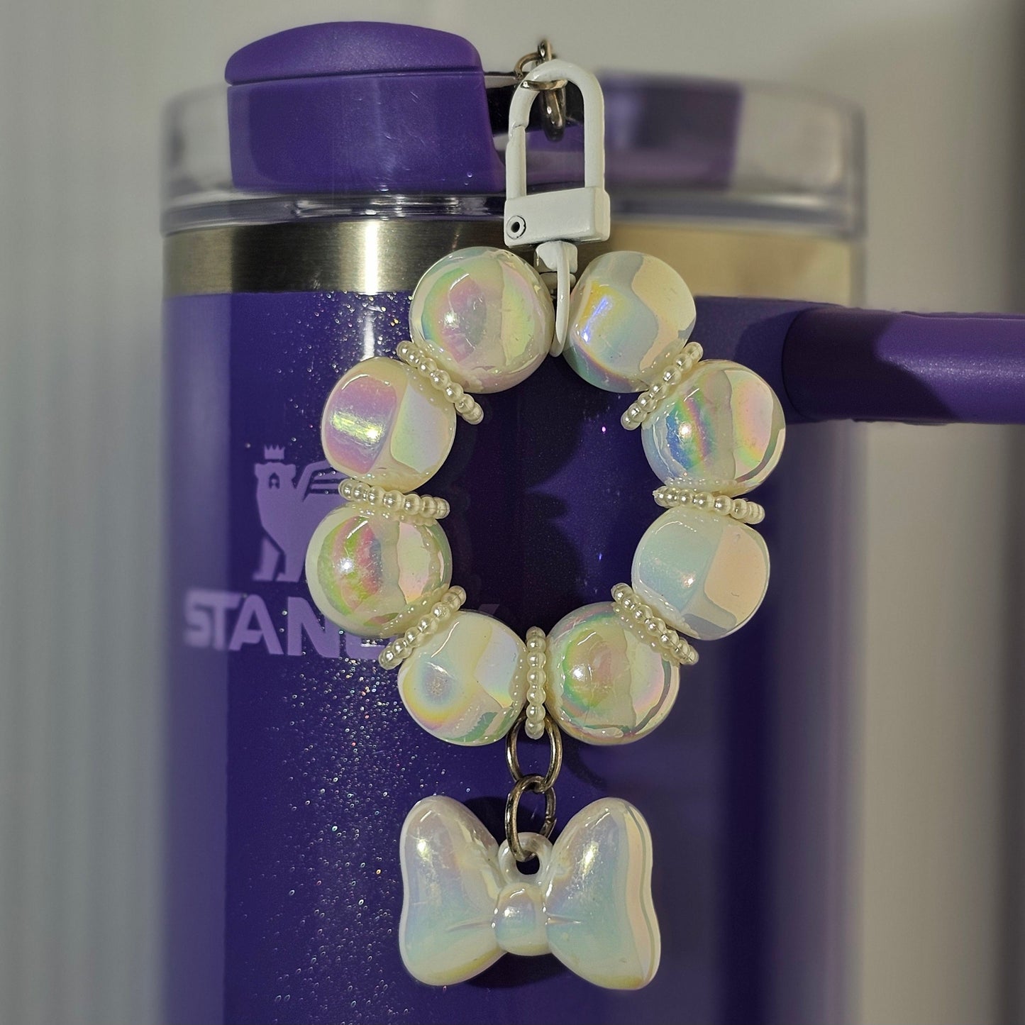 Ribbon Bow Beaded Tumbler Charm