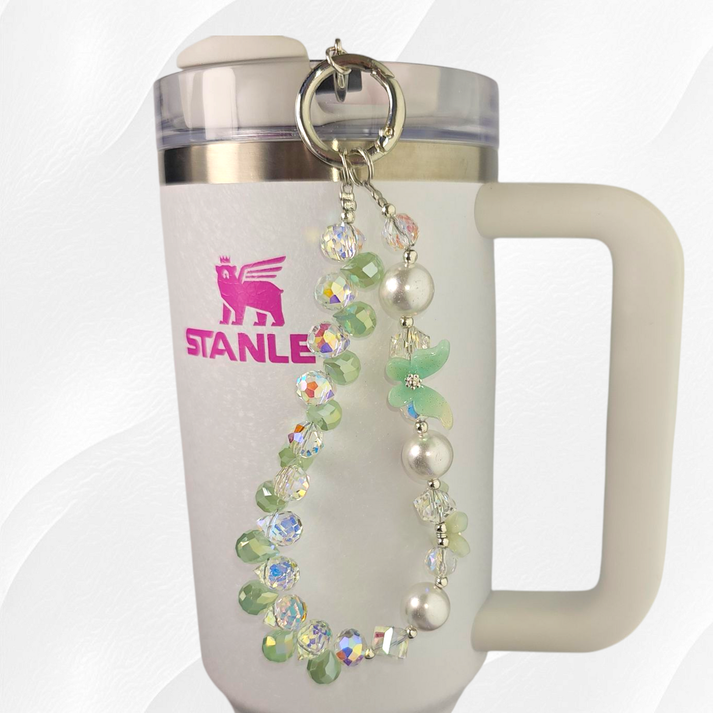 Butterfly Beaded Tumbler Charm Necklace