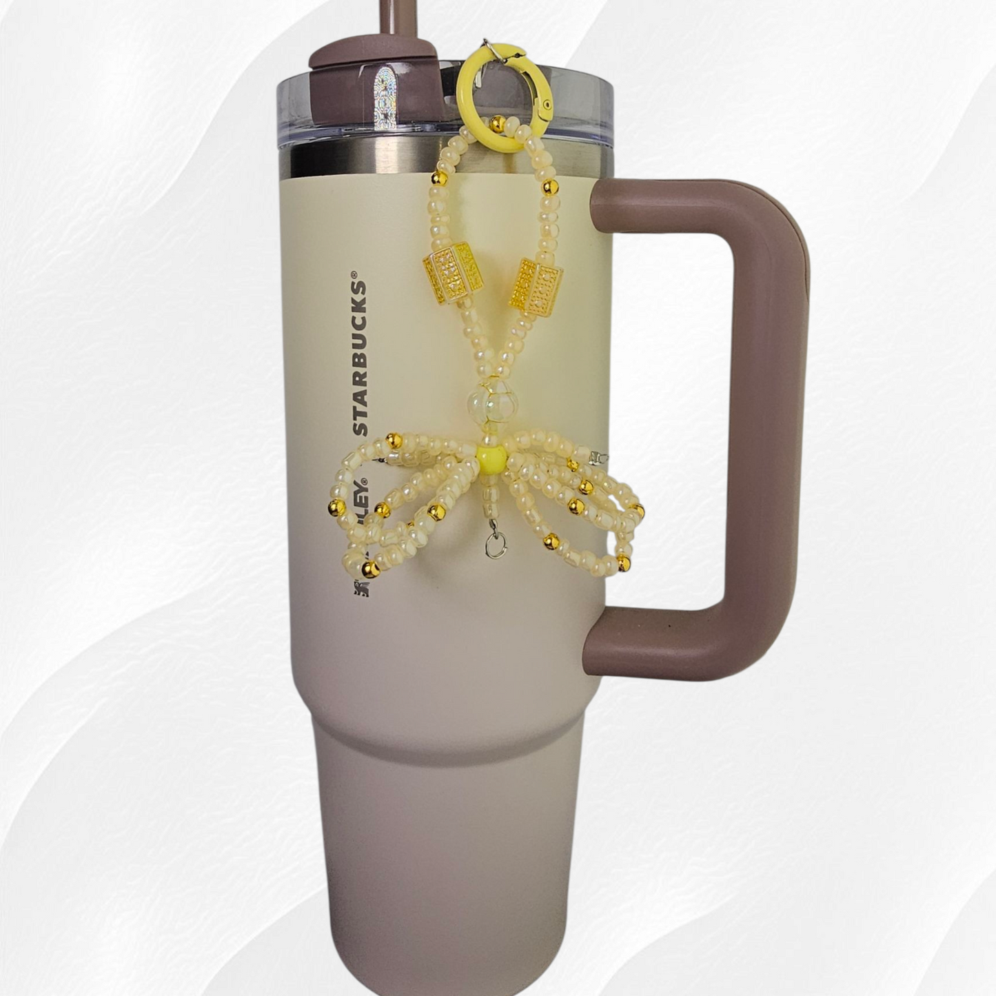 Egyptian Beaded Ribbon Bow Tumbler Straw Charm