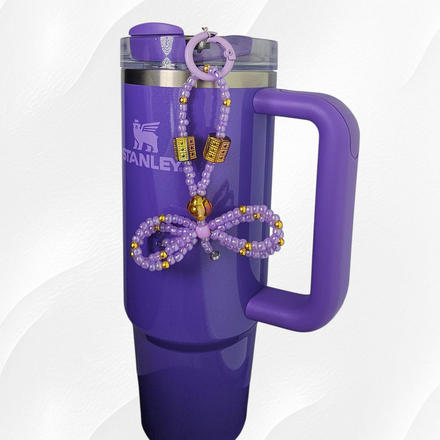 Egyptian Beaded Ribbon Bow Tumbler Straw Charm