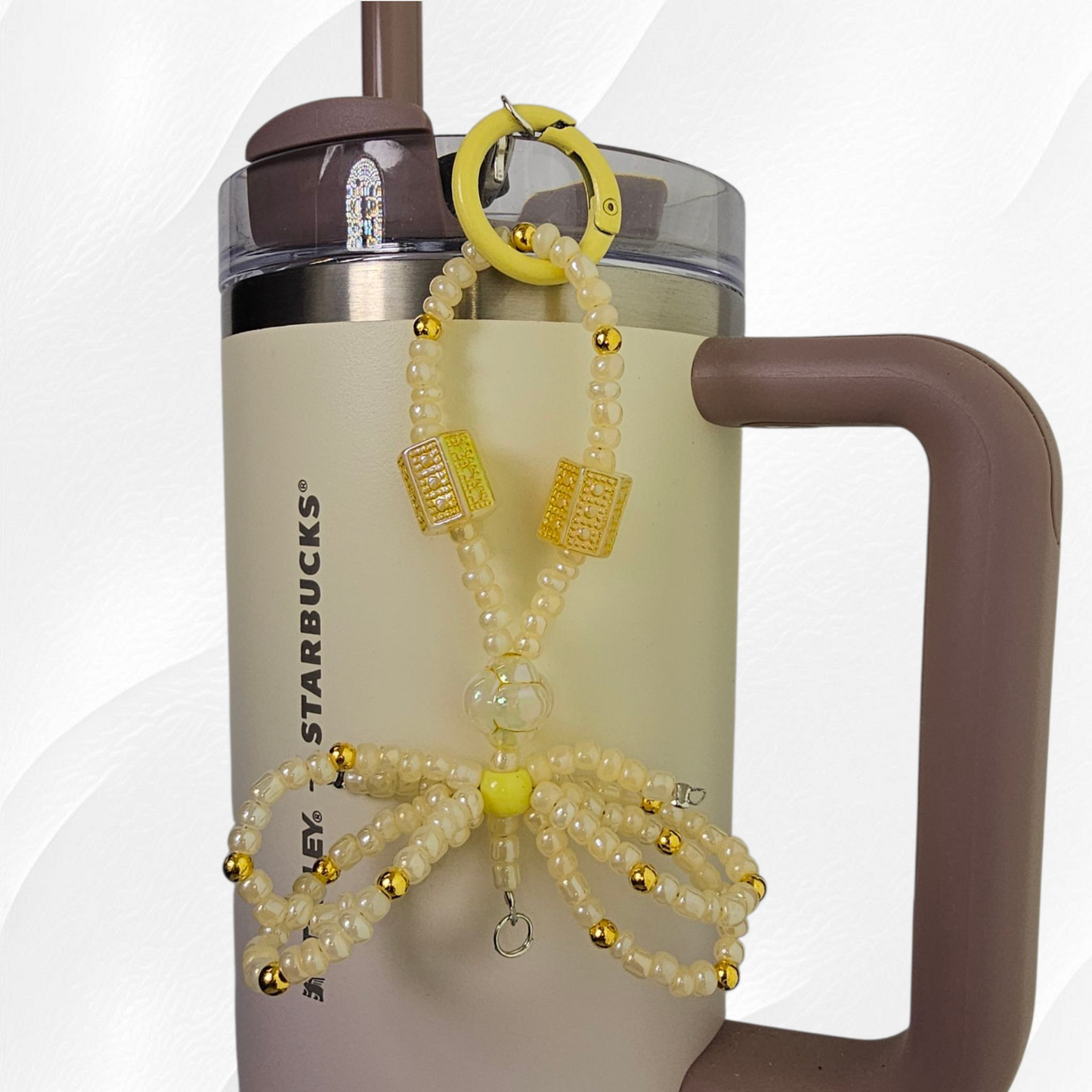 Egyptian Beaded Ribbon Bow Tumbler Straw Charm