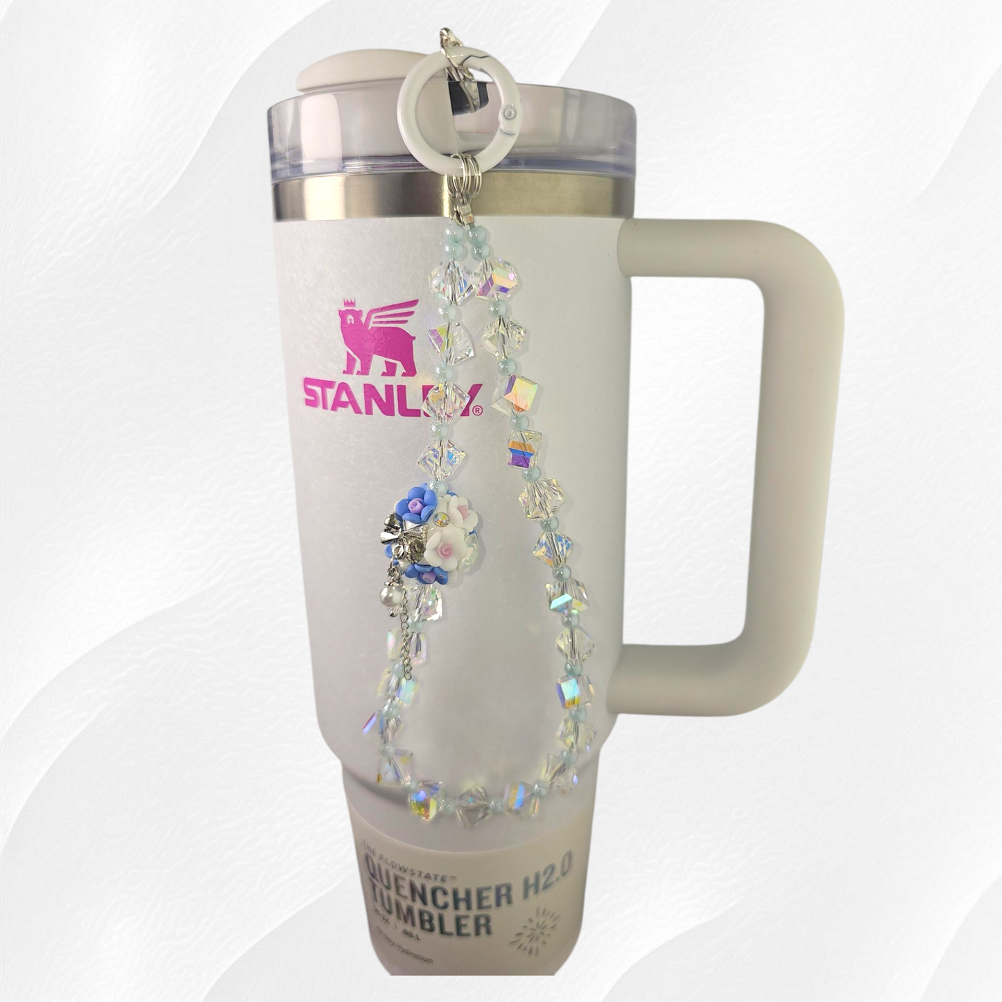 Flower Beaded Tumbler Charm Necklace