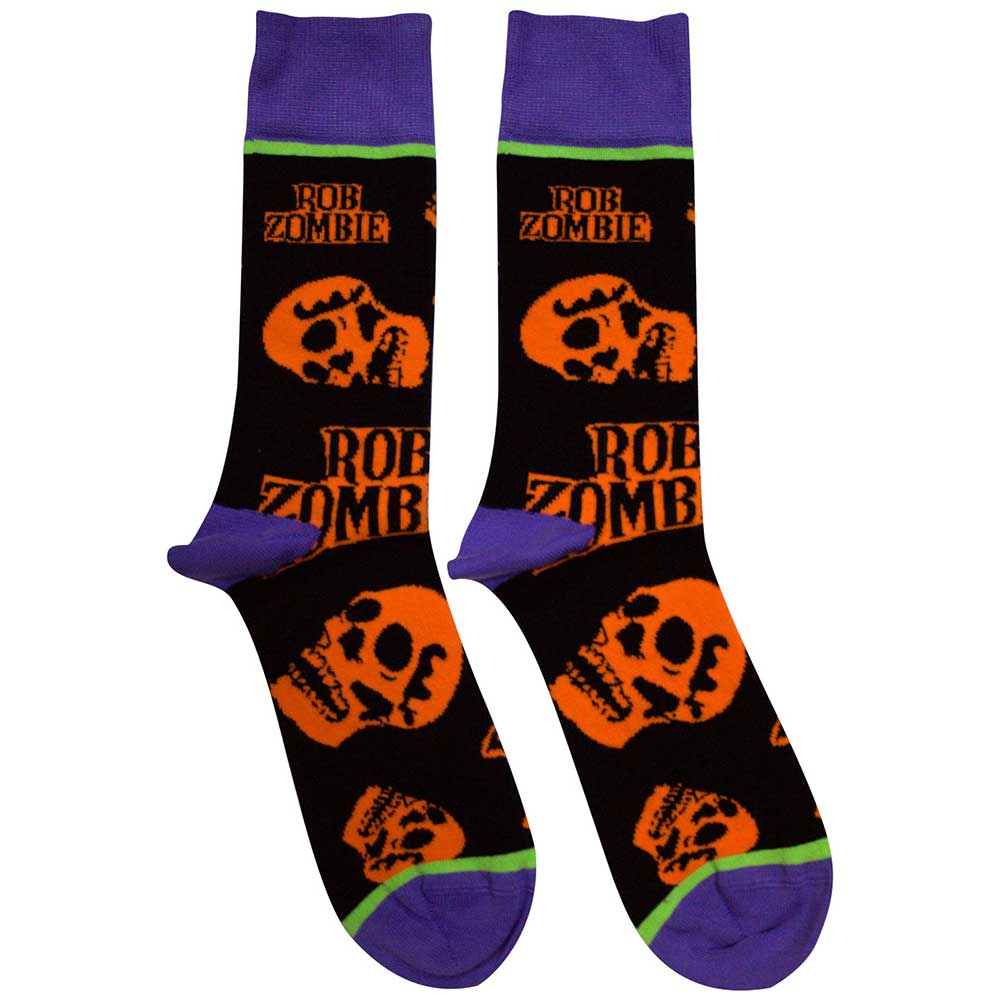 Rob Zombie Orange Skulls [Socks]