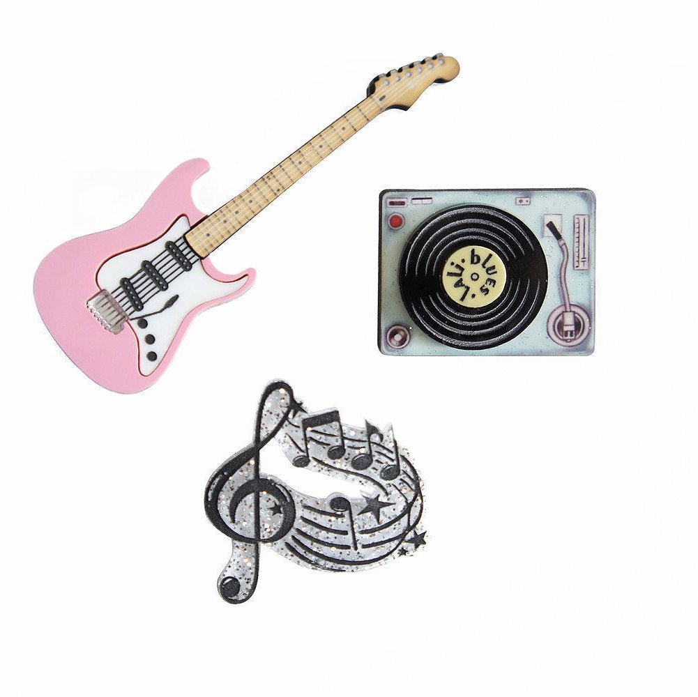 Rock and Roll Brooches Set of 3 by Laliblue