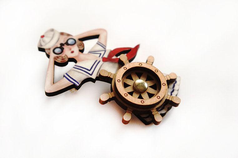 Sailor Pin Up Brooch by Laliblue