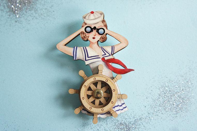Sailor Pin Up Brooch by Laliblue