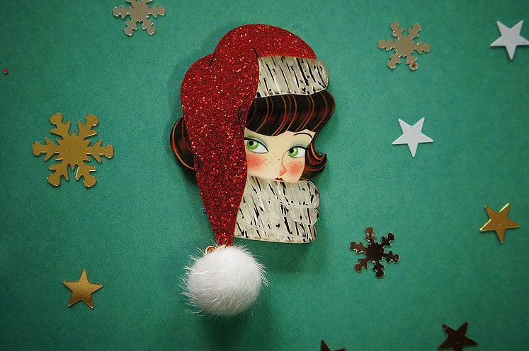 Santa Baby Brunette Brooch by Laliblue