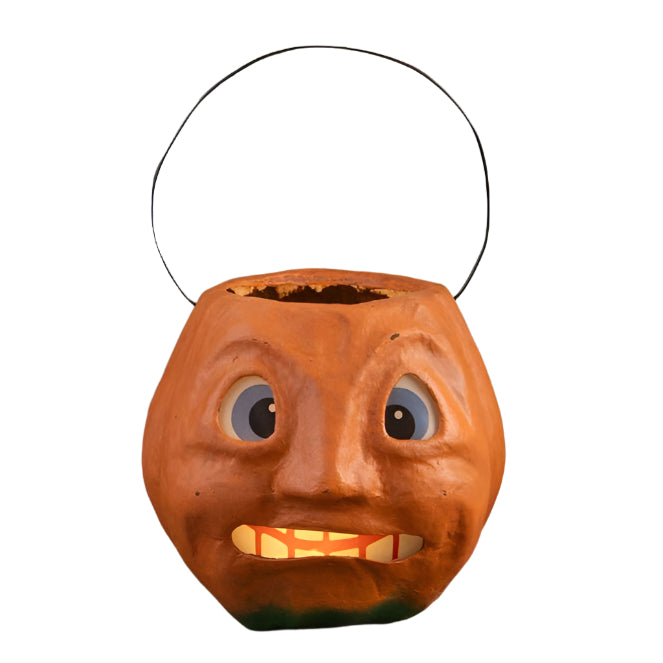 Scary Vintage Pumpkin Bucket Medium by Bethany Lowe Designs