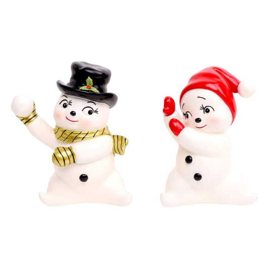 Set of 2 Retro Snow Kids Playing by December Diamonds