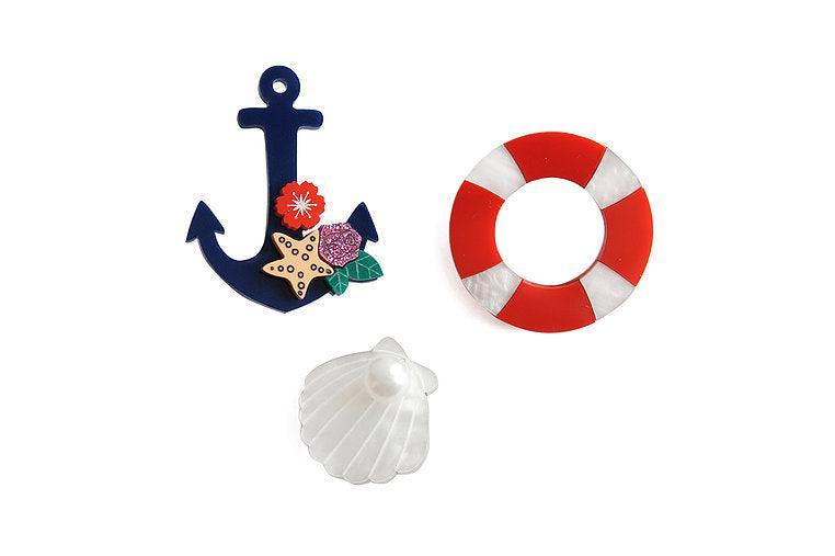 Set of 3 Nautical Brooches by Laliblue