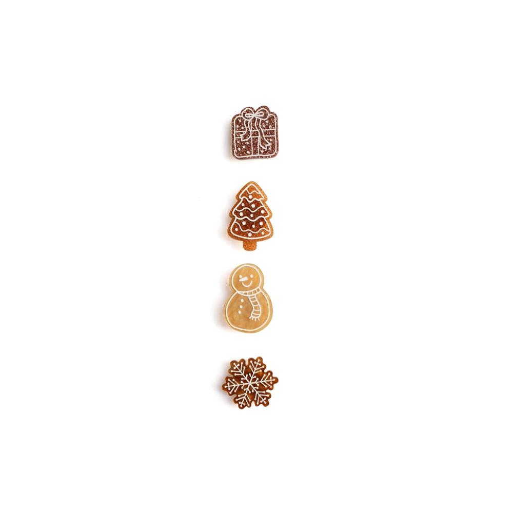 Set of 4 Gingerbread Cookie Button Covers by Laliblue
