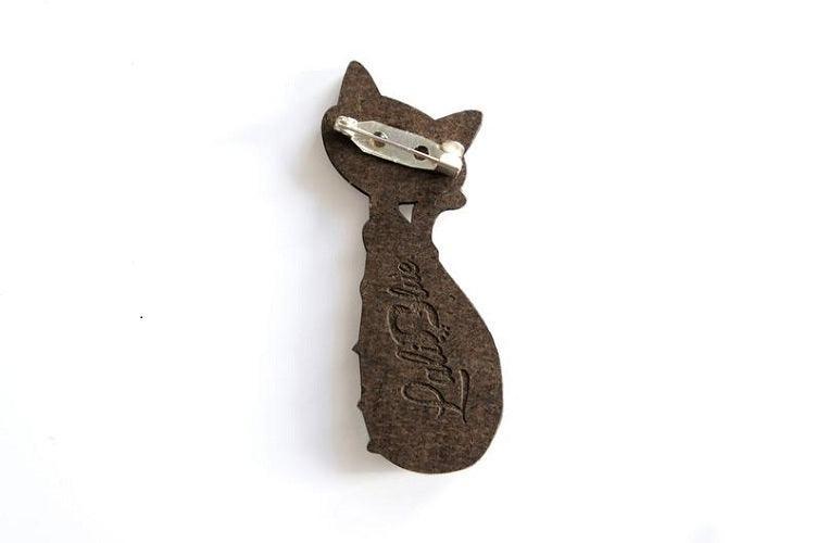 Siamese Cat with Christmas Lights Brooch by Laliblue