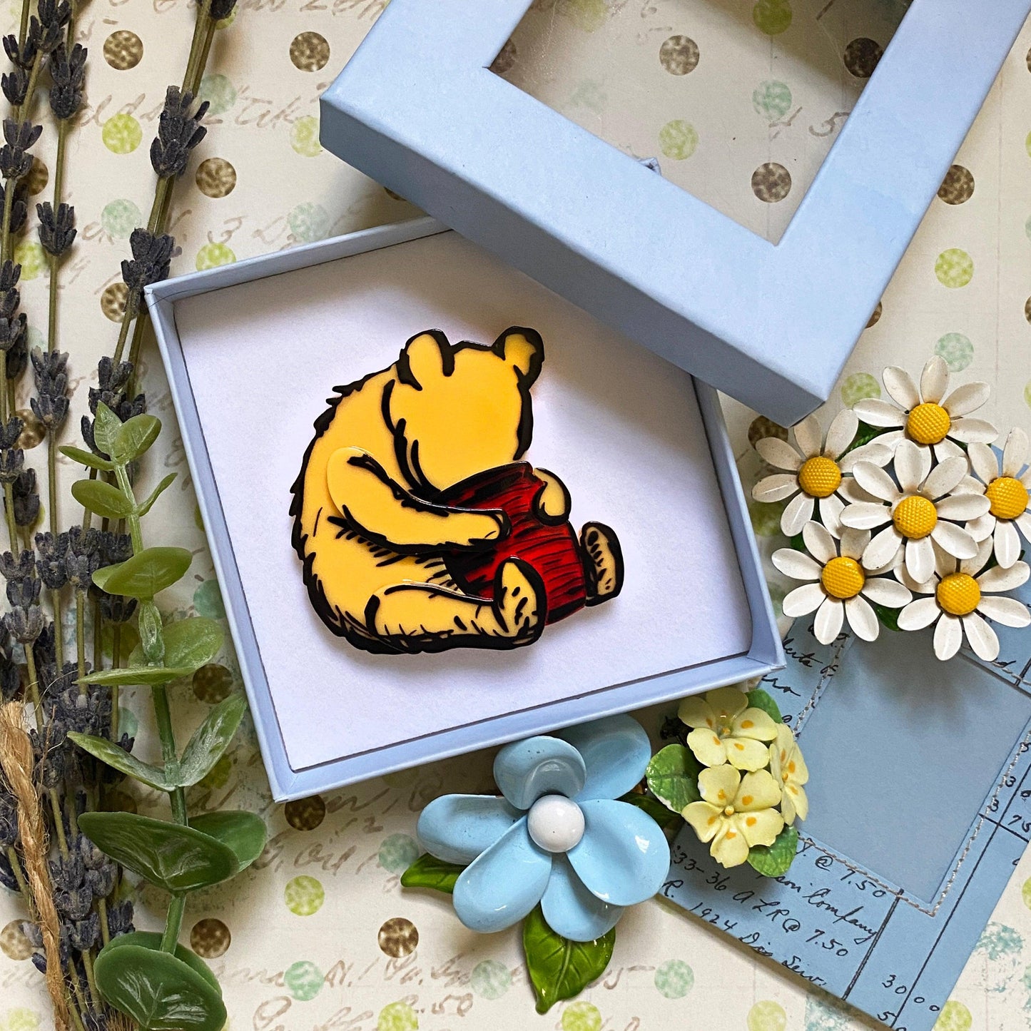 "Silly Old Bear" Pooh Brooch by Lipstick & Chrome