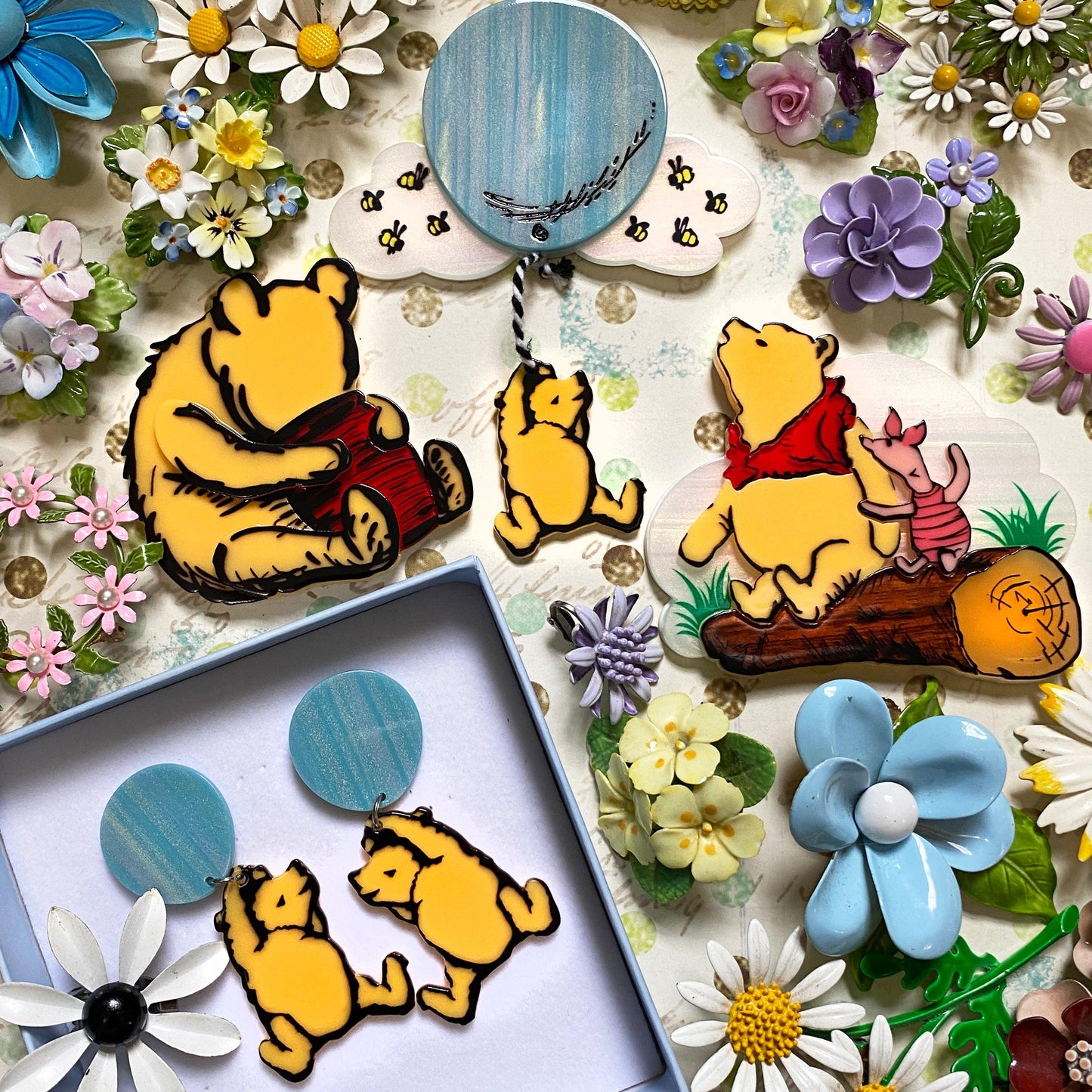 "Silly Old Bear" Pooh Brooch by Lipstick & Chrome