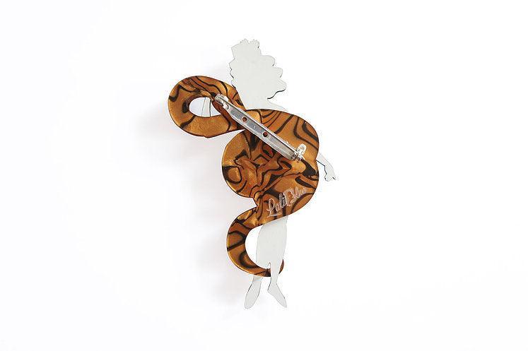 Snake Charmer Halloween Brooch by Laliblue