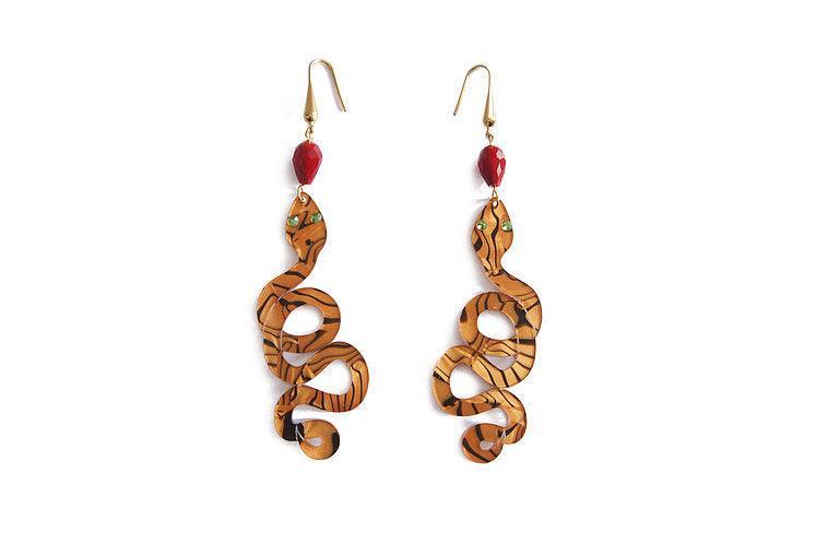 Snake Earrings Halloween Brooch by Laliblue
