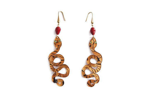 Snake Earrings Halloween Brooch by Laliblue